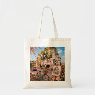 La Vie En Rose Paris Montmartre Café Illustration Tygkasse