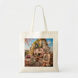 La Vie En Rose Paris Montmartre Café Illustration Tygkasse