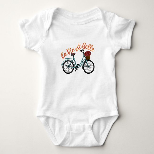 La Vie Est Belle Fransk Bicycle T Shirt (Framsida)