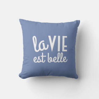La Vie est Belle Reversible Fransk Pillow Kudde