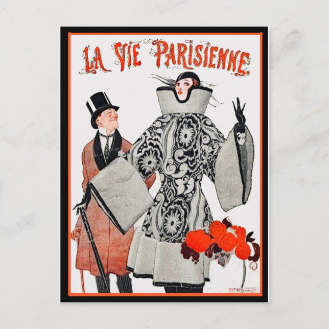 La Vie Parisienne - Fransk Mode Vykort (Framsida)