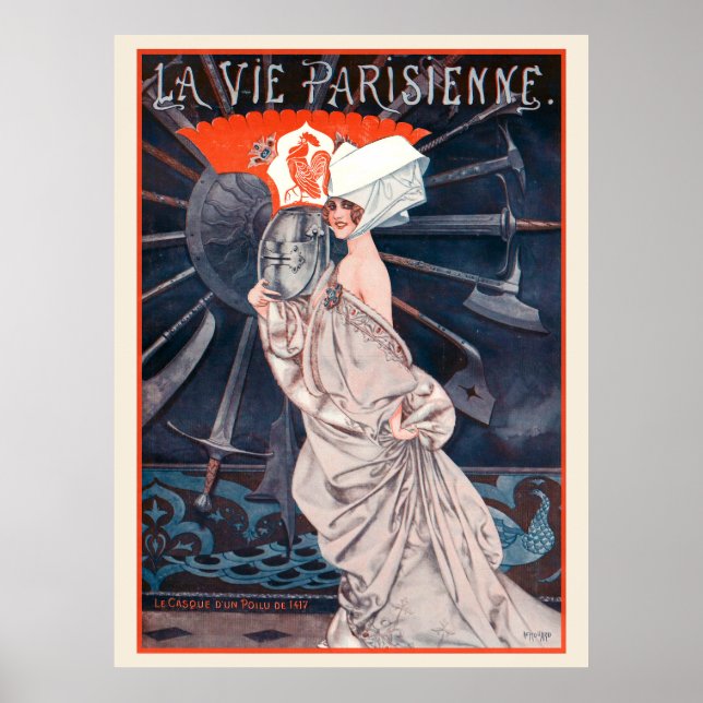 La Vie Parisienne - Le casque d'un poilu de 1417 Poster (Framsidan)