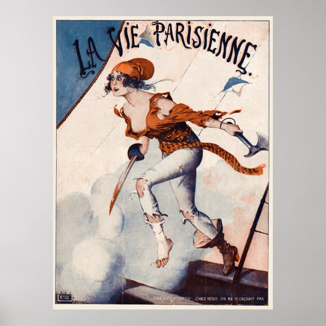 La Vie Parisienne - Ohe Les Pirater!, 1917 Poster (Framsidan)