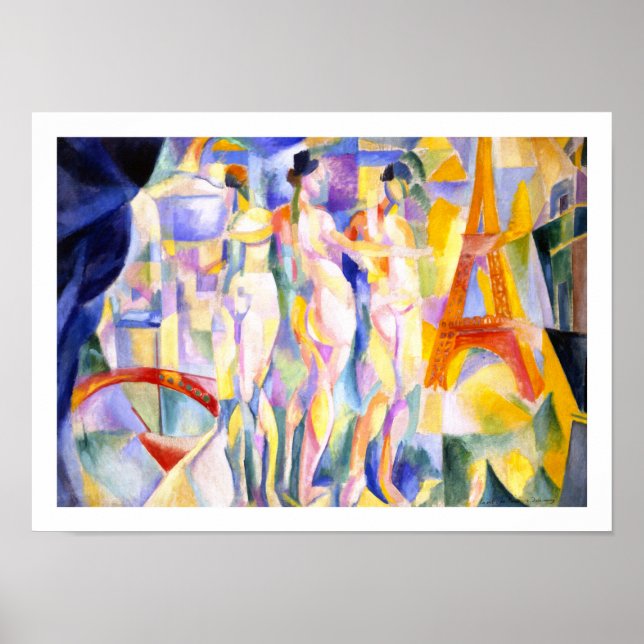 La ville de Paris av Delaunay - Abstrakt Art Poster (Framsidan)