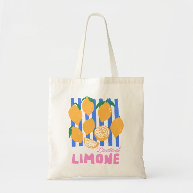 La Vita al Limone Market Tote Bag Tygkasse (Framsidan)