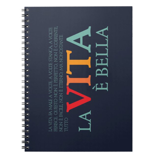 La vita è bella anteckningsbok (Framsidan)
