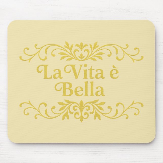 La Vita è Bella – Elegant Italian Life Quote Musmatta (Framsidan)