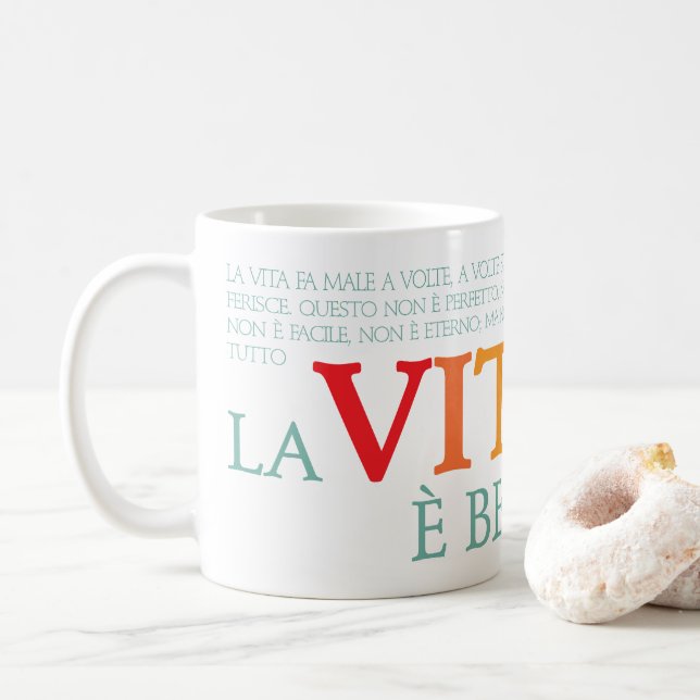 La vita è bella kaffemugg (Med munk)