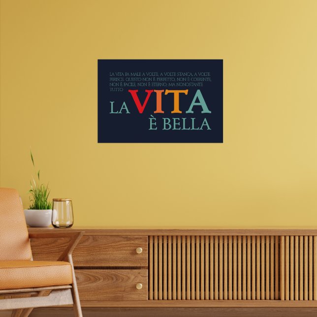 La vita è bella poster (Vardagsrum 2)