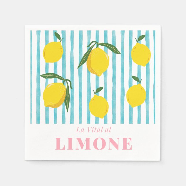 La Vital al Limone - Bright Lemon Mönster Pappersservett (Framsidan)