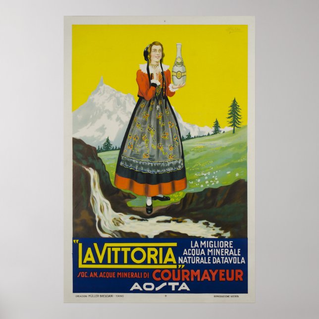 La Vittoria, Courmayeur, Acque minerali Poster (Framsidan)