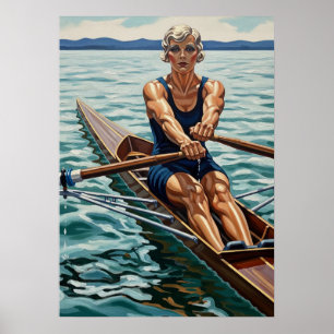 LA VOGUEUSE (The Rower) - Original Art Deco Artwor Poster