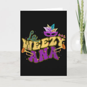 La Weezy Ana Groovy Mardi Gras Louisiana Män Kvinn Kort