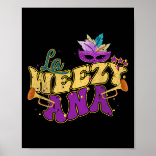 La Weezy Ana Groovy Mardi Gras Louisiana Män Kvinn Poster