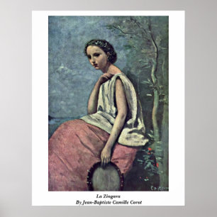 La Zingara av Jean-Baptiste Camille Corot Poster