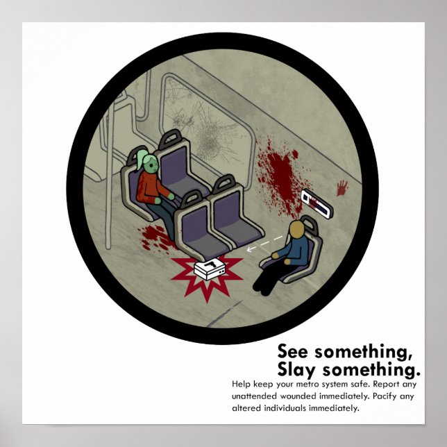 LA Zombie Metro Tunnelbanan Satire Poster (Framsidan)