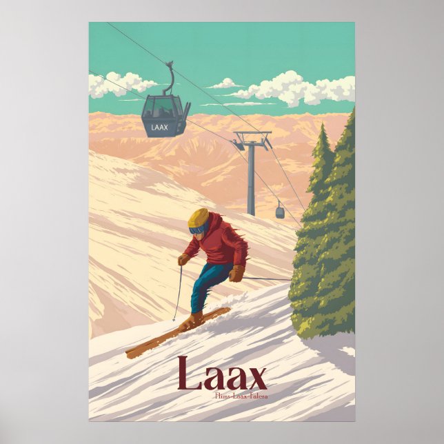 Laax Skidområde Reseskylt Poster (Framsidan)