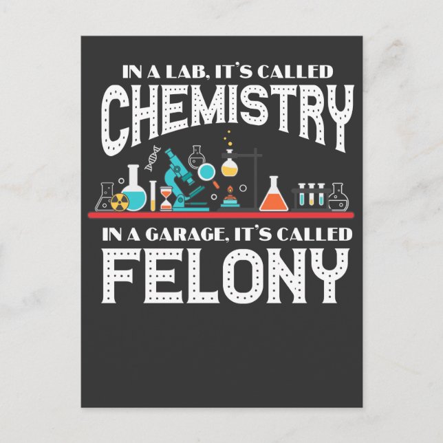Lab Chemistry Teacher Garage Felony Crime Chemist Vykort (Framsida)