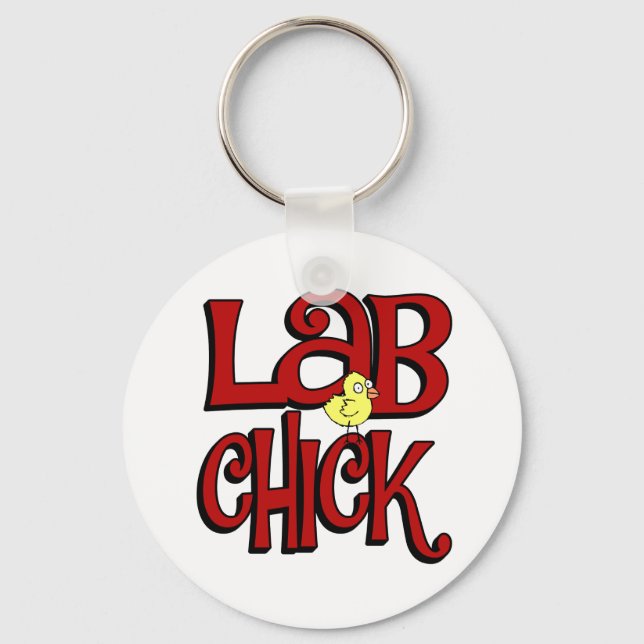 LAB-CHICK - LABORATORIA GIRL SLANG/HUMOR NYCKELRING (Framsida)