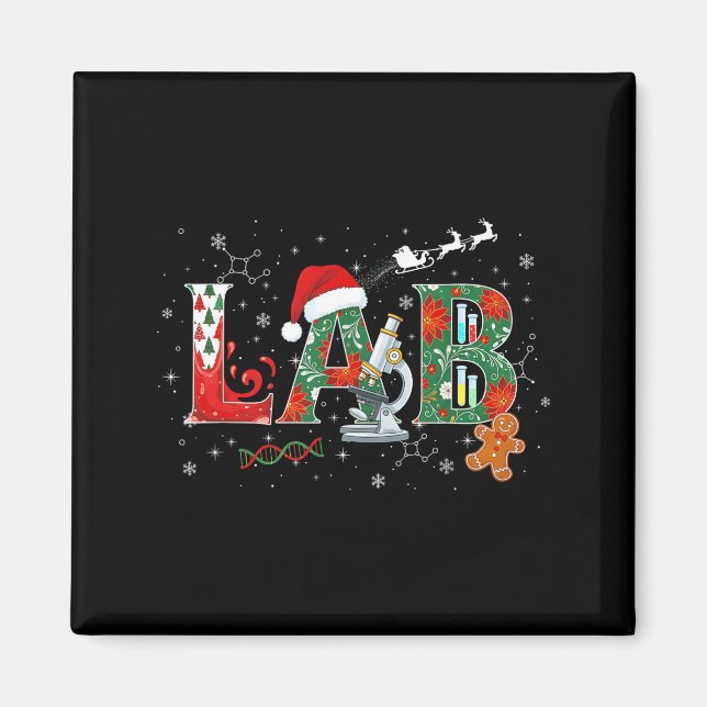 Lab Christmas Laboratory Technician Science Xmas S Magnet (Framsidan)