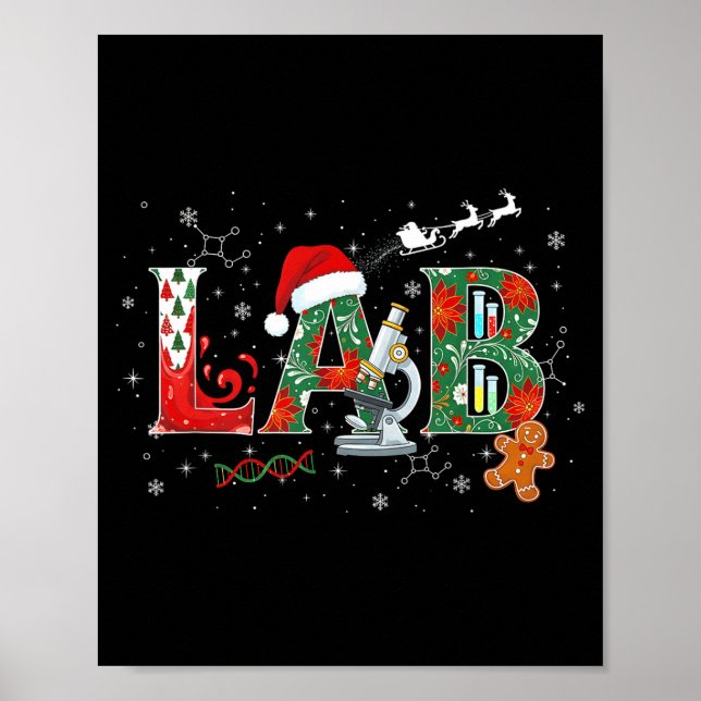 Lab Christmas Laboratory Technician Science Xmas S Poster (Framsidan)