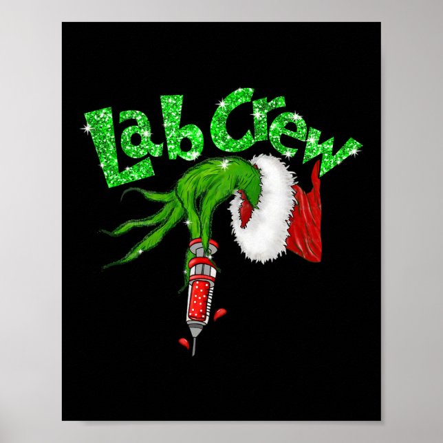 Lab Crew Nurse God jul Laboratory Julafton Paj Poster (Framsidan)