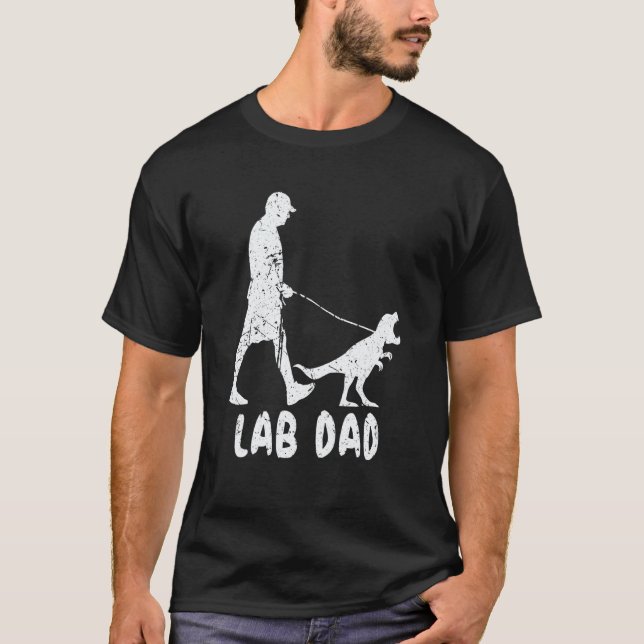 Lab Dad Trex Dinosaur Labrador Retriever Ägare T Shirt (Framsida)