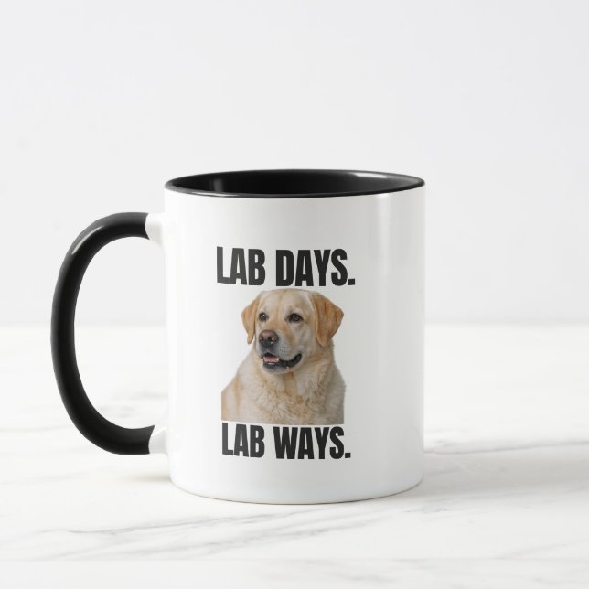 Lab Days Lab Ways – Yellow Labrador Coffee Mugg (Vänster)