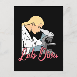 Lab Diva Chemist Laboratory Technician Science Helg Vykort