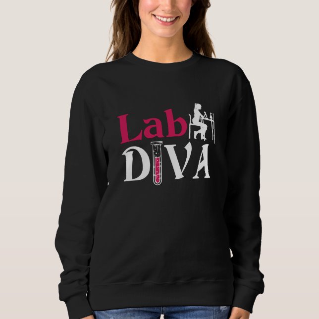 Lab Diva Lab Tech Chemist Laboratorietekniker T Shirt (Framsida)