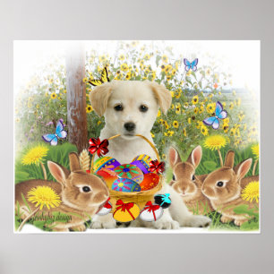 Lab & Friends Påskägg Hunt Poster