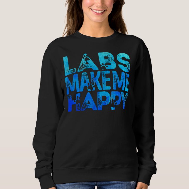 Lab gör mig till Lycklig Labrador Retriever Lab T Shirt (Framsida)