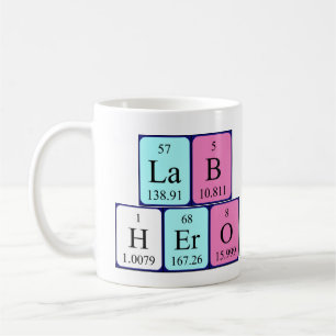 Lab Hero periodiskt bord namn mugg