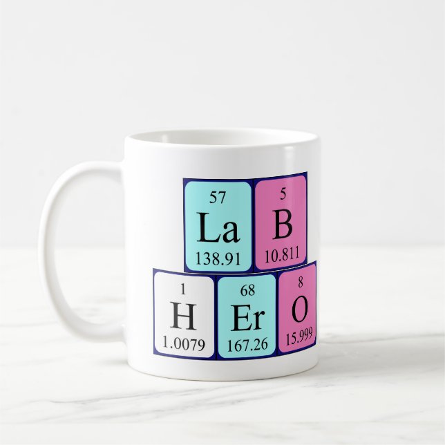 Lab Hero periodiskt bord namn mugg (Vänster)