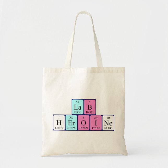 Lab Heroine Perioine bord namn tote bag Tygkasse (Framsidan)