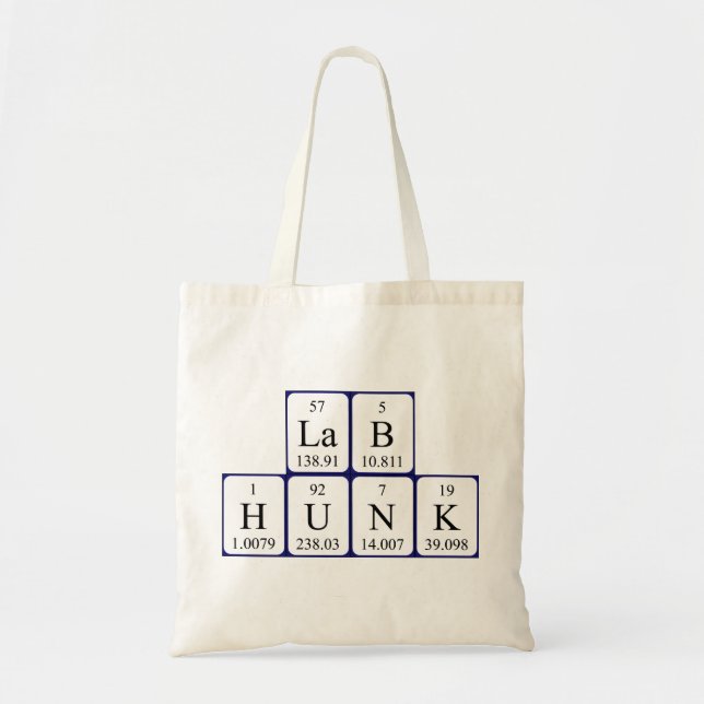 Lab Hunk Periodisk bord namn tote bag Tygkasse (Framsidan)