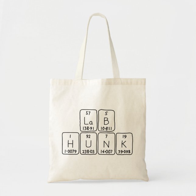 Lab Hunk Periodisk bord namn tote bag Tygkasse (Framsidan)