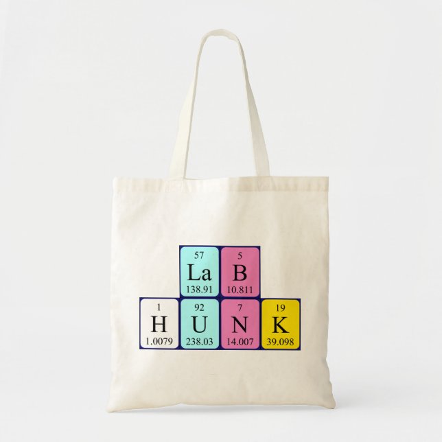 Lab Hunk Periodisk bord namn tote bag Tygkasse (Framsidan)