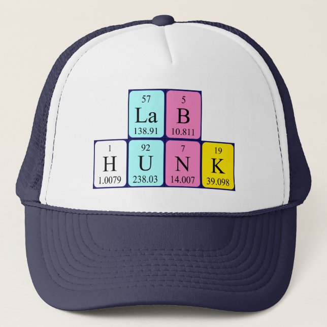 Lab Hunk periodiskt bord namn hat Keps (Framsida)