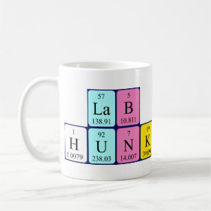 Lab Hunk periodiskt bord namn mugg