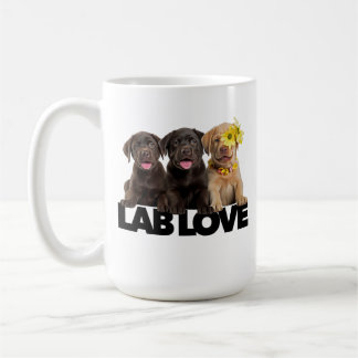Lab kärlek labrador retriever choklad gul svart kaffemugg