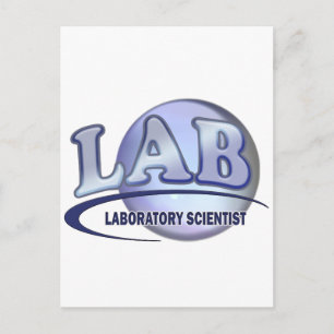 LAB - LABORATORIEVETENSKAP! Roligt blå LOGOTYP Vykort