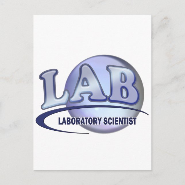LAB - LABORATORIEVETENSKAP! Roligt blå LOGOTYP Vykort (Framsida)