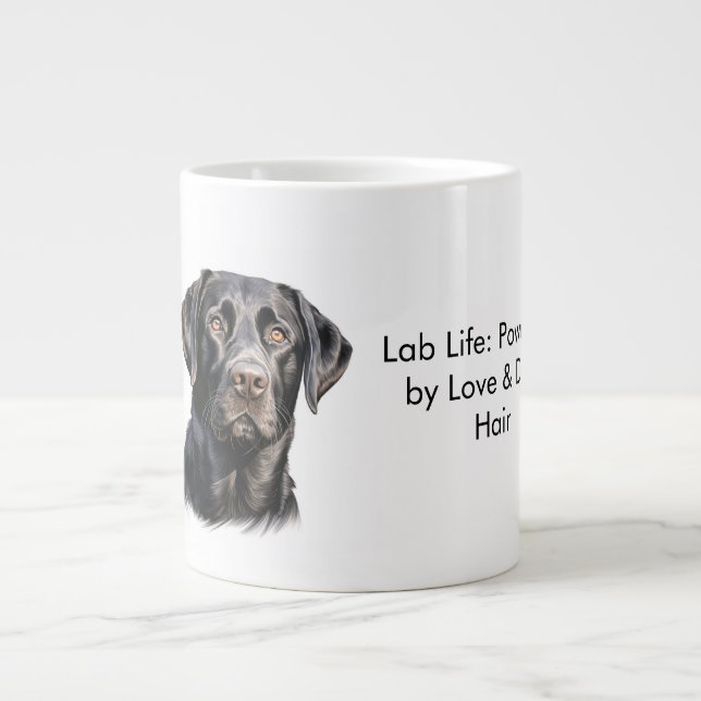 Lab Life Collection : Drivs av Kärlek & Dop Hair Jumbo Mugg (Framsidan)