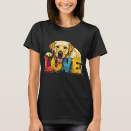 Lab Love Labrador Illustration | Dog Lover Graphic T Shirt