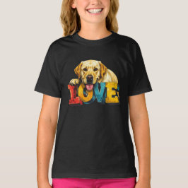 Lab Love Labrador Illustration | Tjejers Hund Graf T Shirt