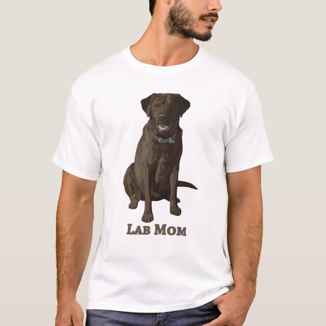Lab Mamma Chocolate Brown Labrador Retriever Hund  T Shirt (Framsida)