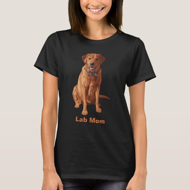 Lab Mamma Fox Red Gult Labrador Retriever Hund Tee Shirt (Framsida)