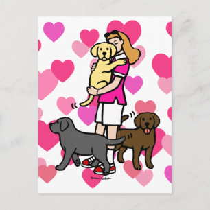 Lab Mamma i Rosa Shirt 1 Vykort