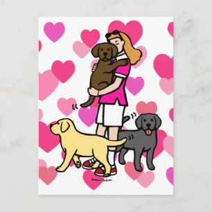 Lab Mamma i Rosa Shirt 2 Vykort